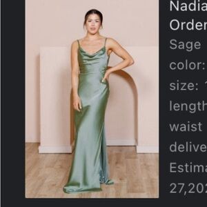Revelry dress. Sage green. Size 8